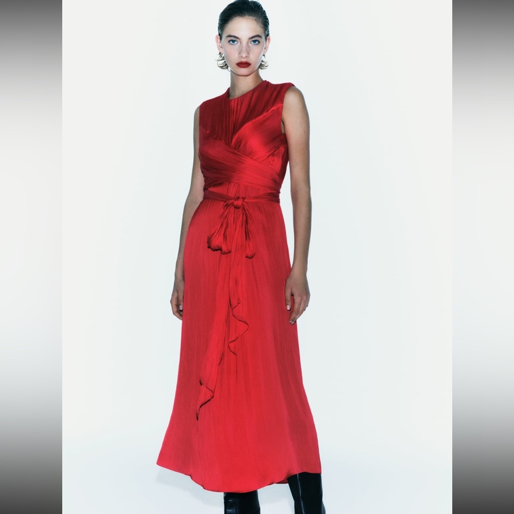 Zara limited edition Satin effect Midi dress ZW collection